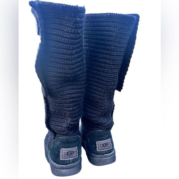 UGG Australia Tall Black Cardy Knit Women’s Button Sock Boots size 6 - Picture 5 of 7